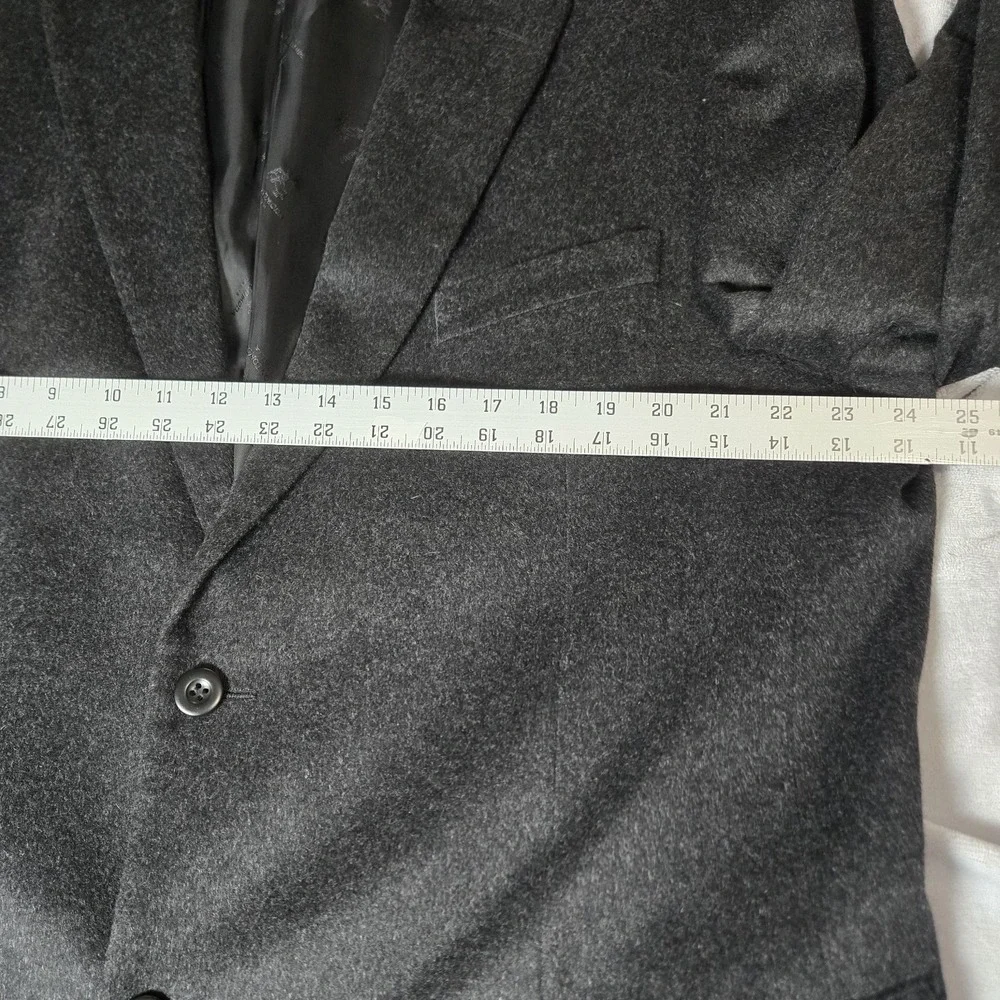 Pronto Moda Lambs Wool Cashmere‎ Blend Sports Coat Charcoal 48L Measurement Pics